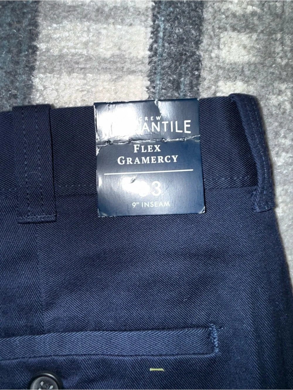 J.Crew Men's Navy Flex Gramercy Shorts - Classic Chino 9-Inch Inseam Size 33 NWT